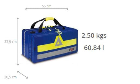 Imagem da mochila grande e compacta com garrafa de oxigênio PAX, tamanho L