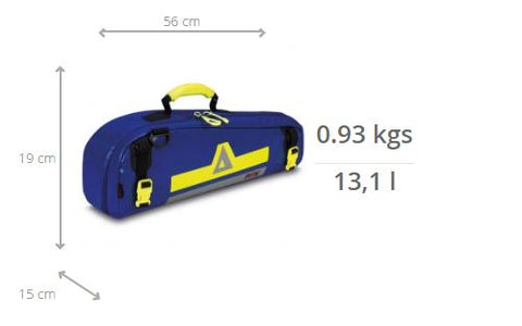 Imagen de las medidas de la mochila portabotella oxígeno pequeña de PAX