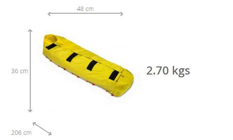 Imagen de las medidas del sistema de rescate y transporte de verano RTS de PAX