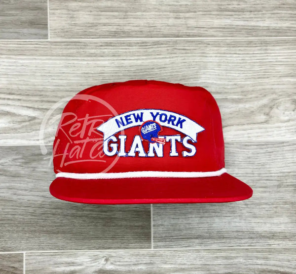 Vintage New York Giants Baseball Cap Red White & Blue Raised Stitching 