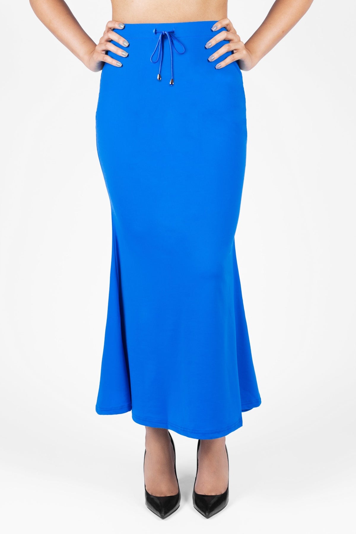 GOLDSTROMS Women Blue Solid Saree Shapewear - Absolutely