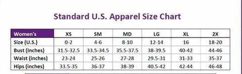 Standard U.S. Apparel Size Chart