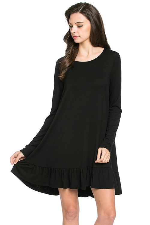 Basic Round Neck Ruffle Tunic – Gypsy Outfitters - Boho Luxe Boutique