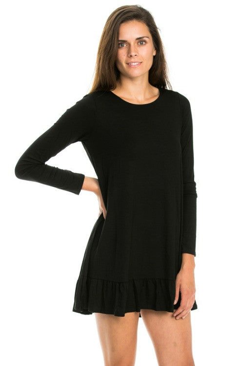 Basic Round Neck Ruffle Tunic – Gypsy Outfitters - Boho Luxe Boutique