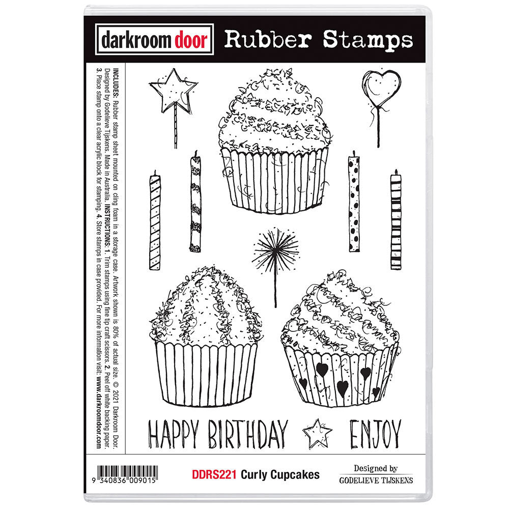 Rubber Stamp Set - Happy Birthday - Darkroom Door  Birthday rubber stamps,  Rubber stamp sheet, Card making stamp