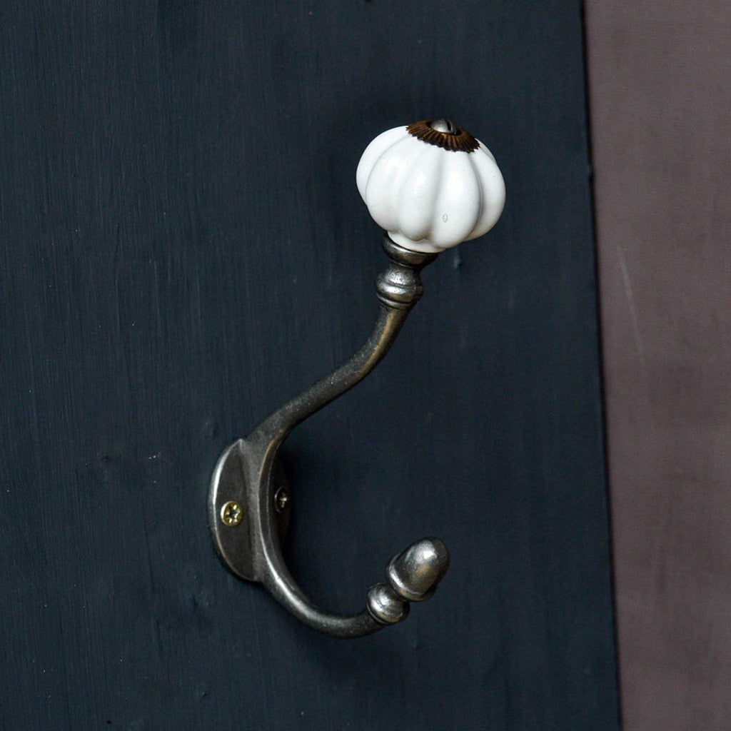 Double Coat Hook - Wide Bowler, Cast Iron - - Liv's Solihull