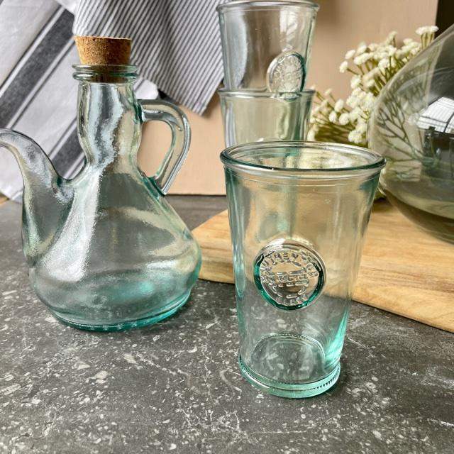 正規品 GLASS RECYCLED MADE グリーン系ボトル3個 SPAIN IN 容器