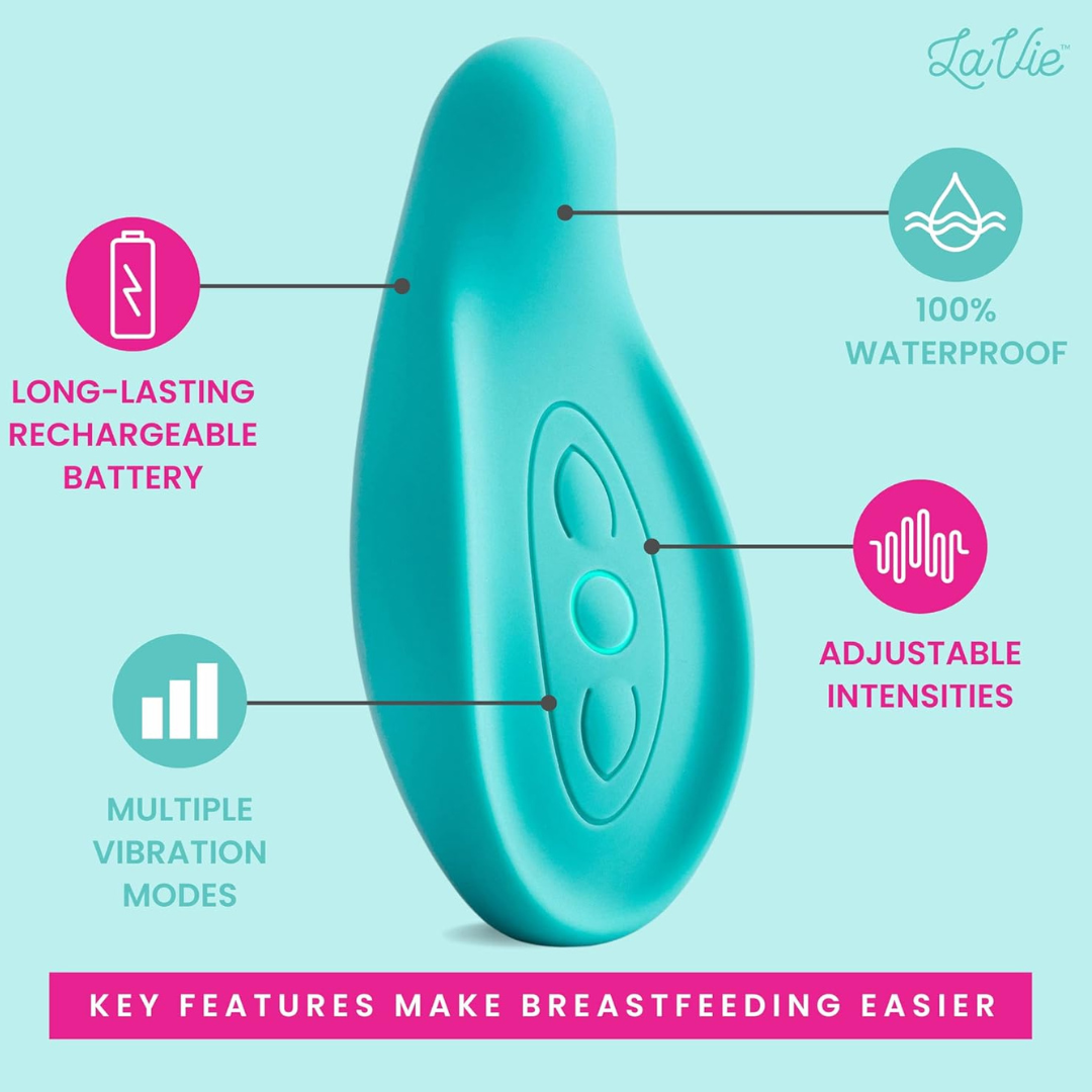 Warming Lactation Massager for Breastfeeding, QDD Heat and Vibration Breast  Massager Postpartum Essentials to Relieve Clogged Ducts, Improve Milk Flow,  Cyan 