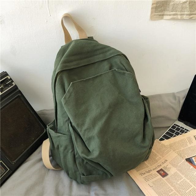 Grand sac à dos léger en toile pour femme, sac à dos décontracté