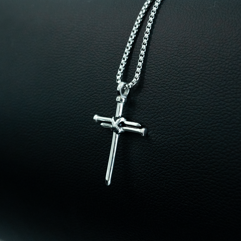 holy nails cross necklace