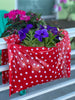 Red with white polka dots Railing Planter