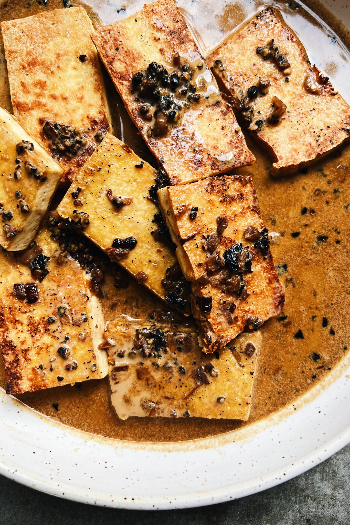 Tofu with Peppercorn Cream Sauce | In Pursuit Of More