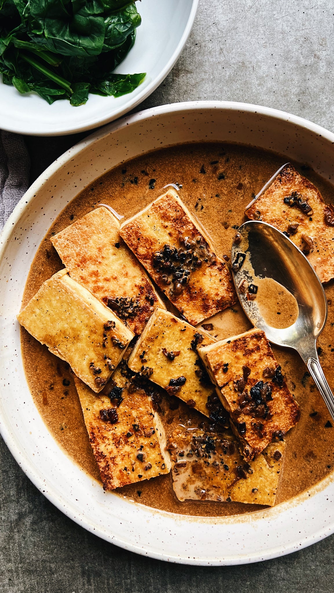 Tofu with Peppercorn Cream Sauce | In Pursuit Of More 