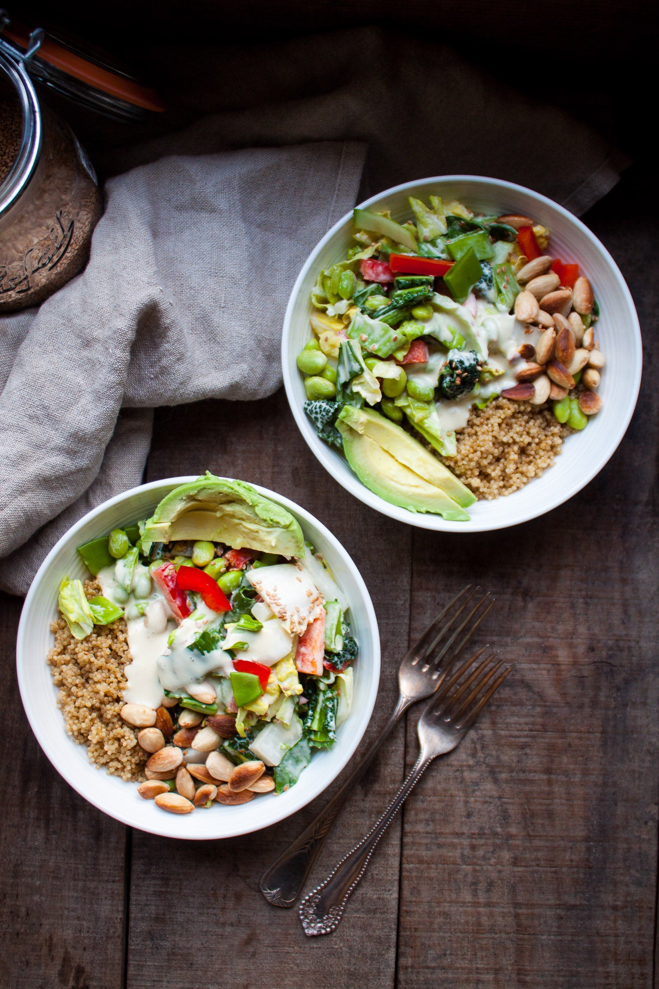 Miso-Sesame-Ginger Greens & Quinoa Bowls