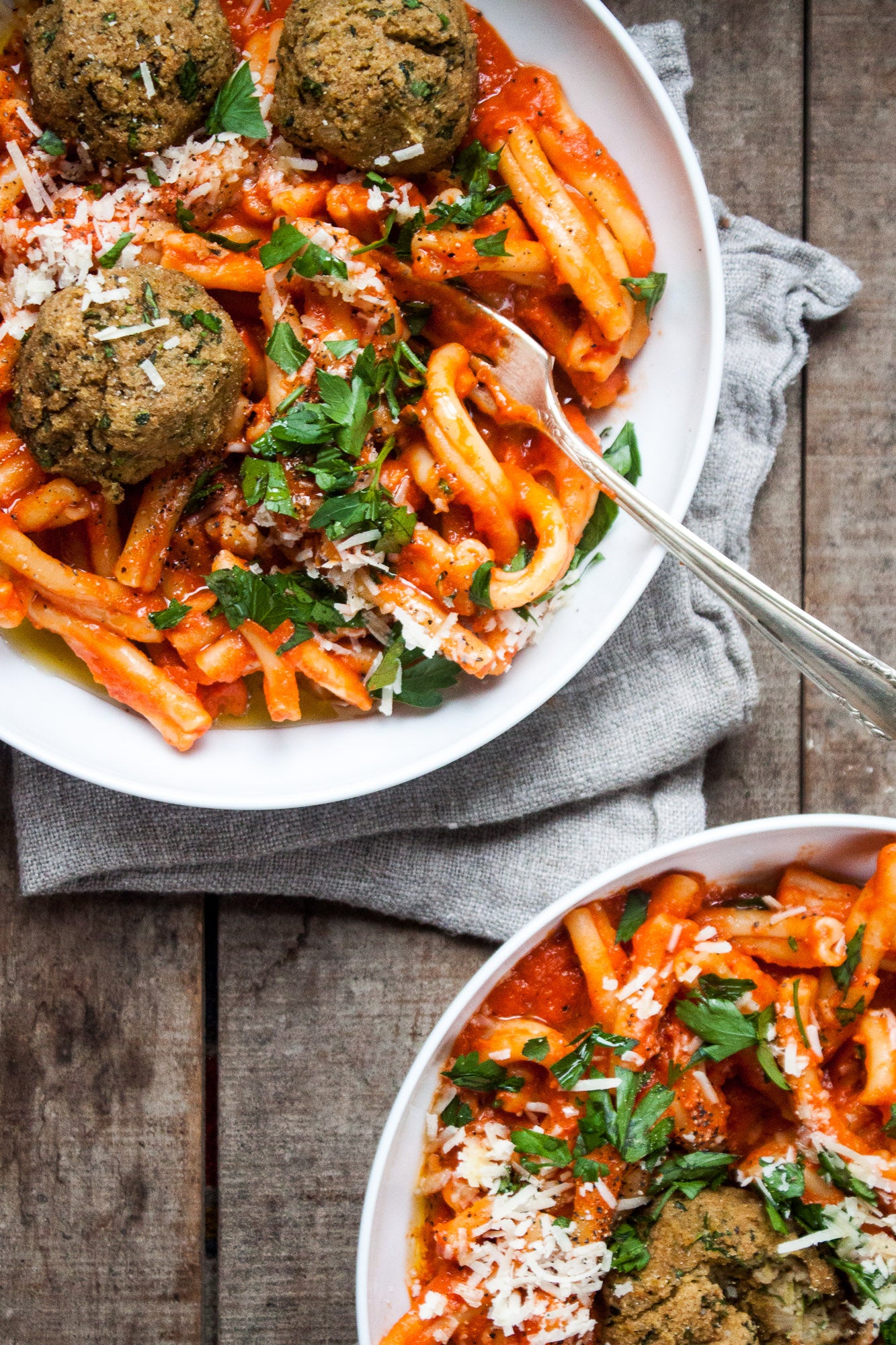 Roasted Pepper Pasta Sauce + Zucchini Meatballs