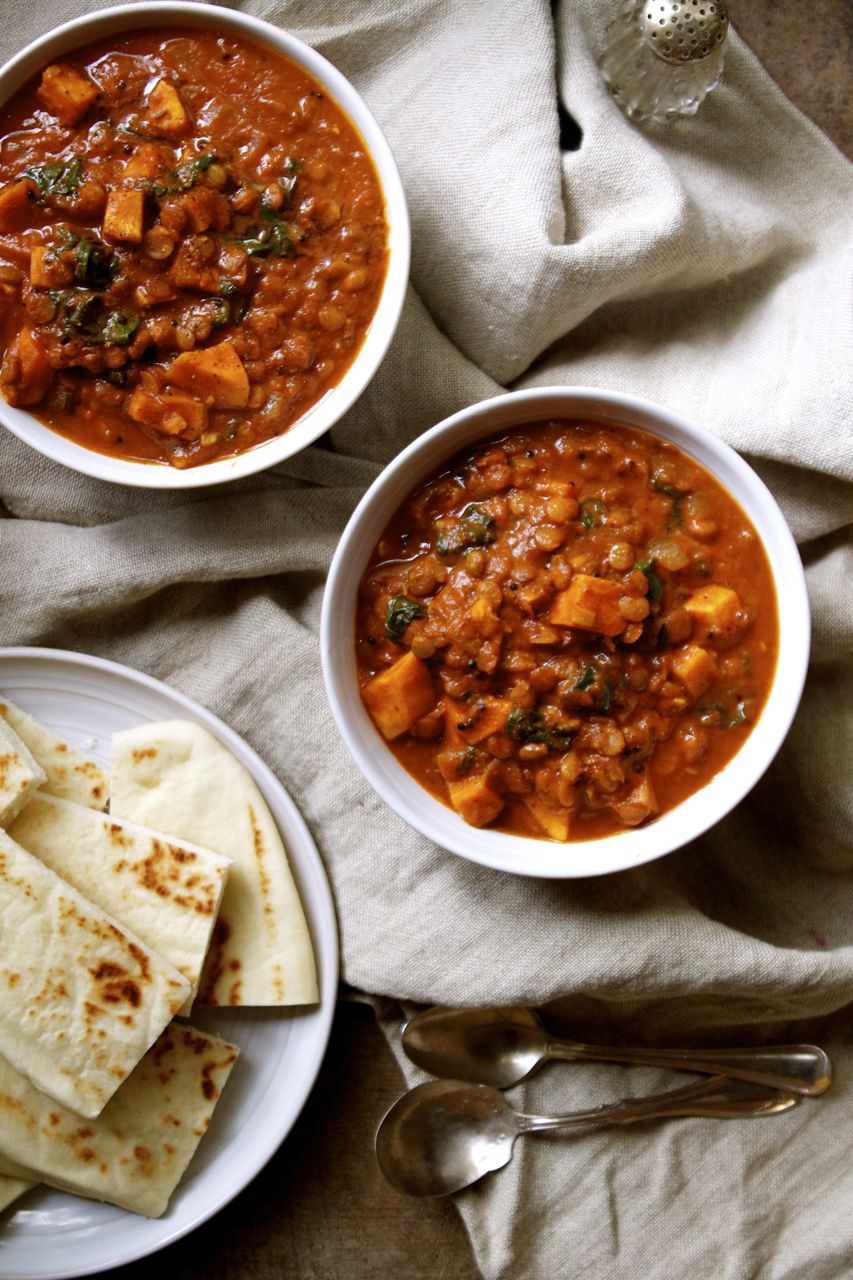 Lentil Vegetable Curry with Tomato + Coconut Milk