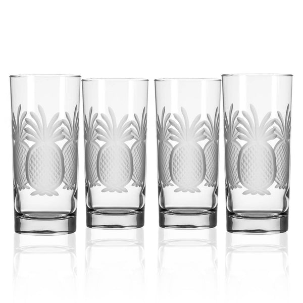 Rolf Glass Pineapple 12 oz. Clear White Wine Glass (Set of 4