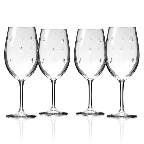 Rolf Glass Peacock 18oz All Purpose Wine Glass Set of 4