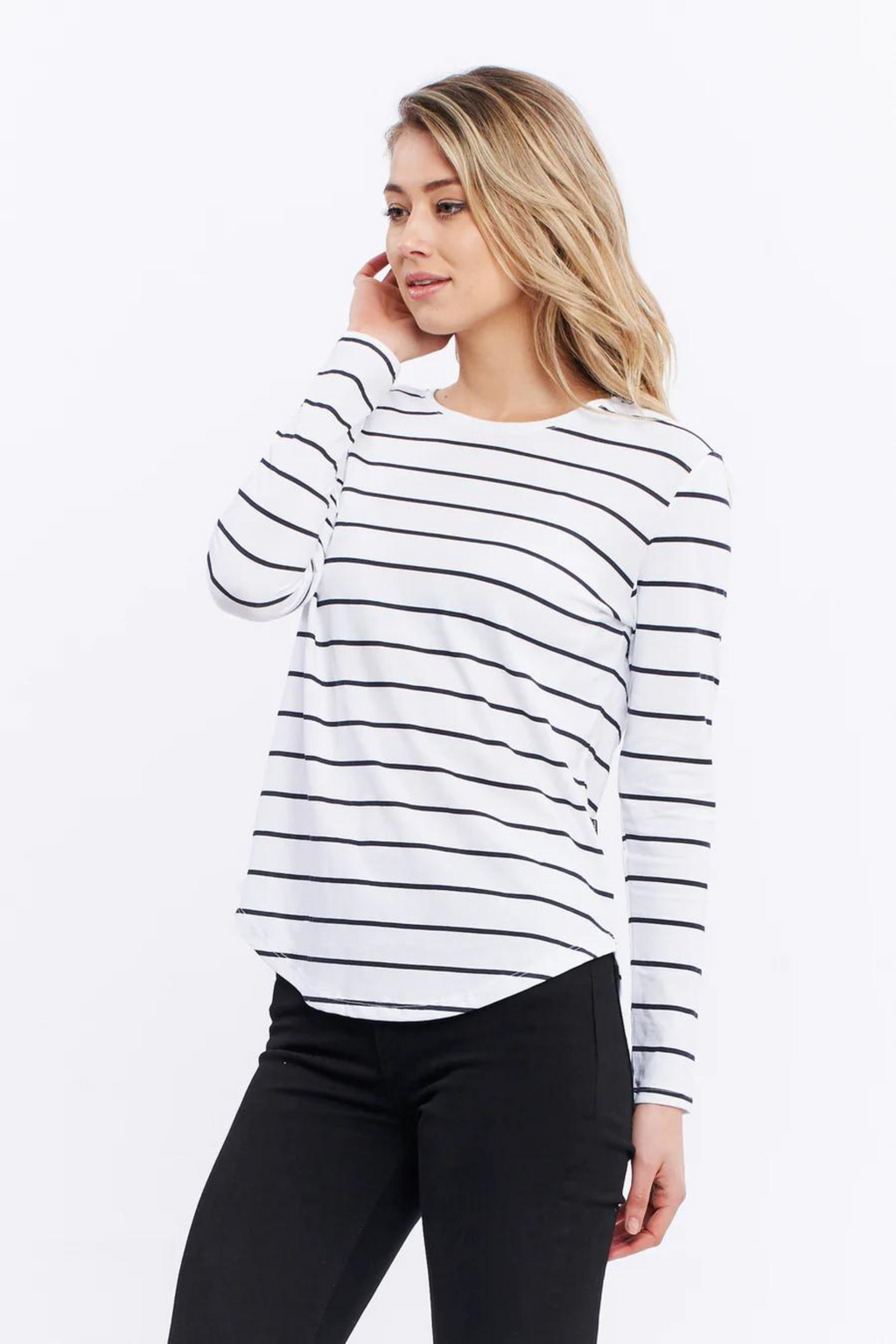 ennoy Long sleeve hem rib tee (NAVY) XL-