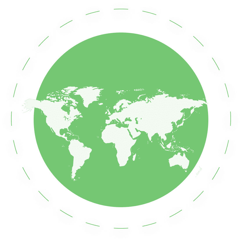 Cercle avec carte du monde