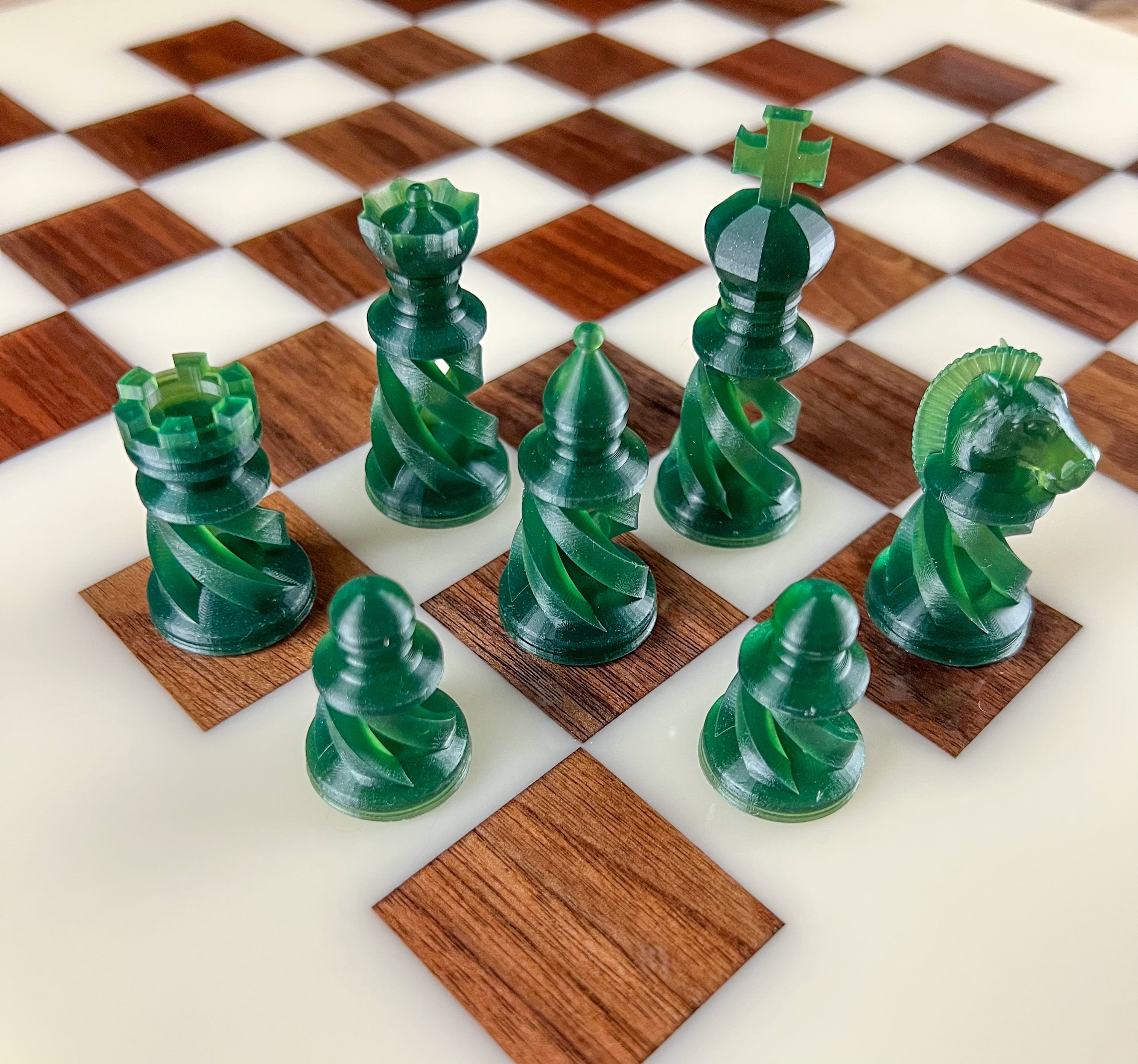 Ocean Cloud Maple Wood Chess Board (With Border)