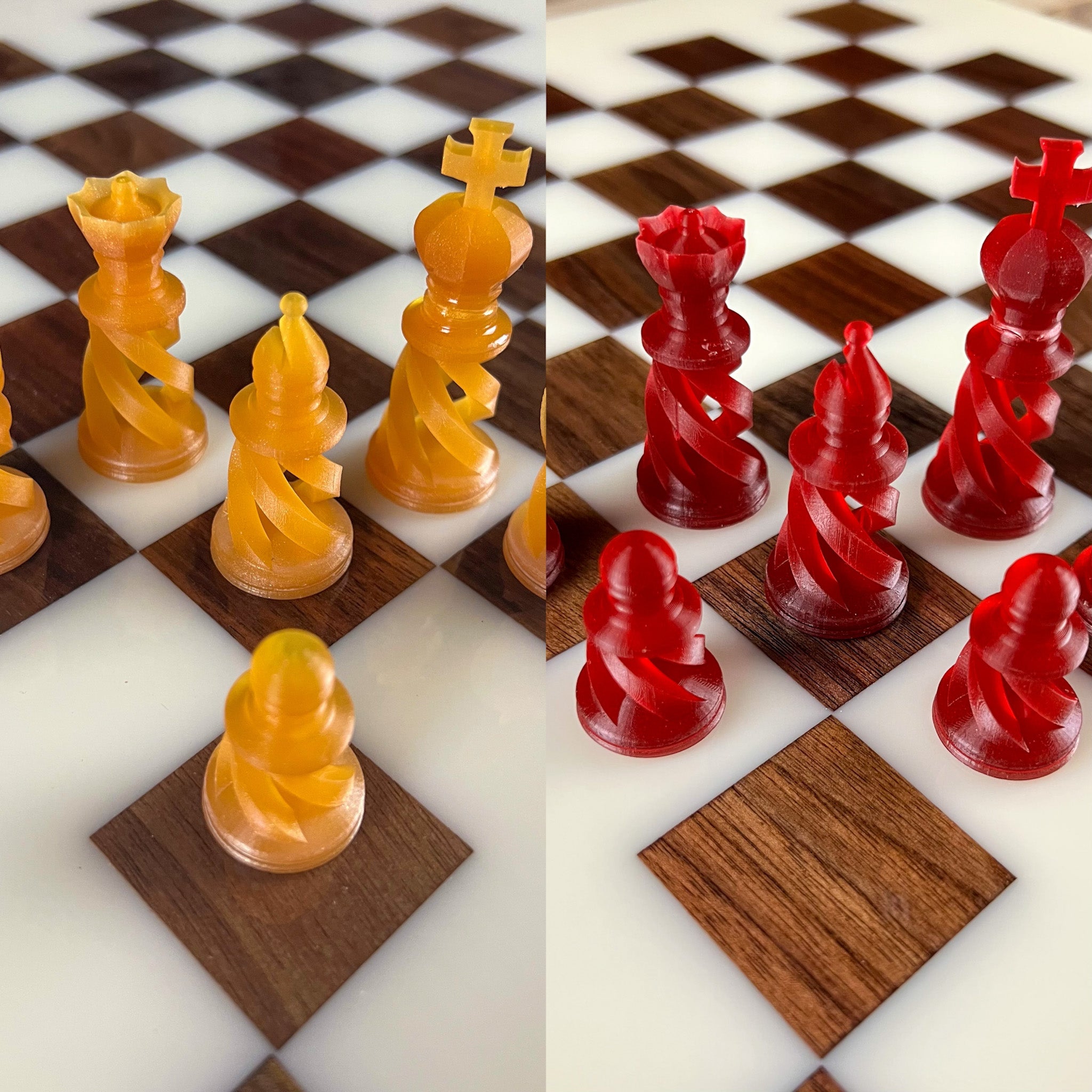 Ocean Cloud Maple Wood Chess Board (With Border)