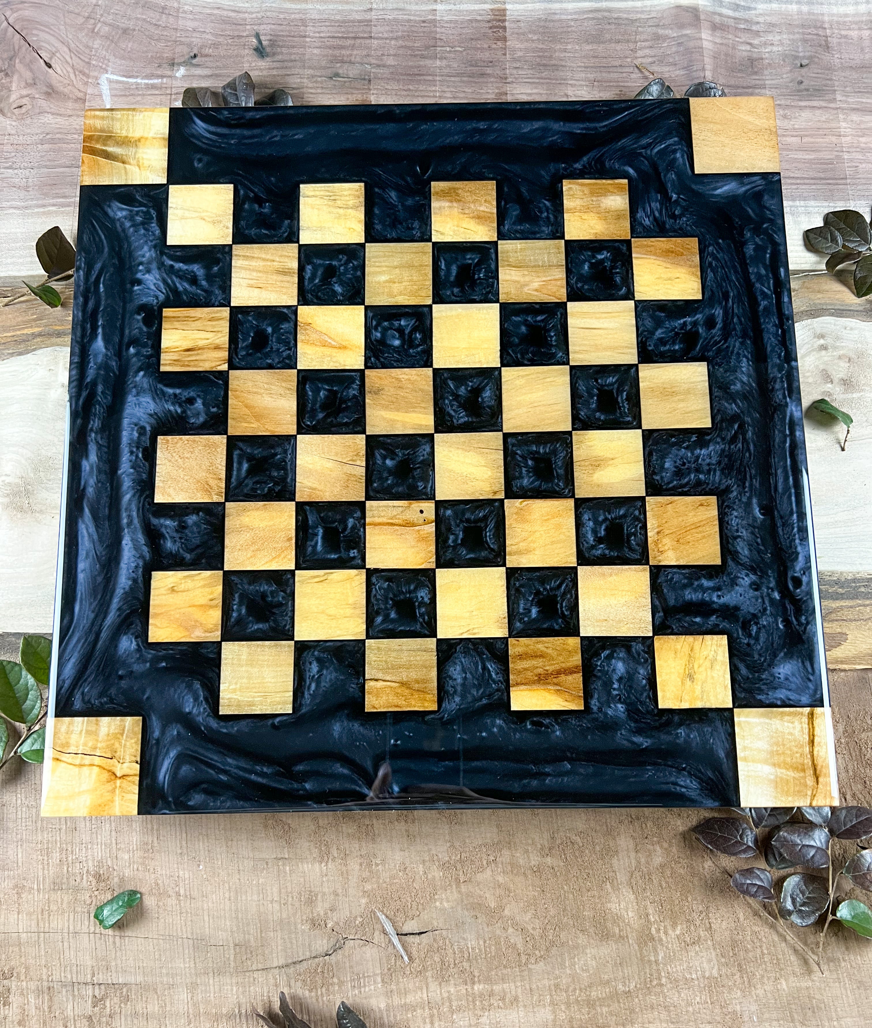 Heritage I Chess Board - Curly Maple / Black Walnut – Test 1 Store