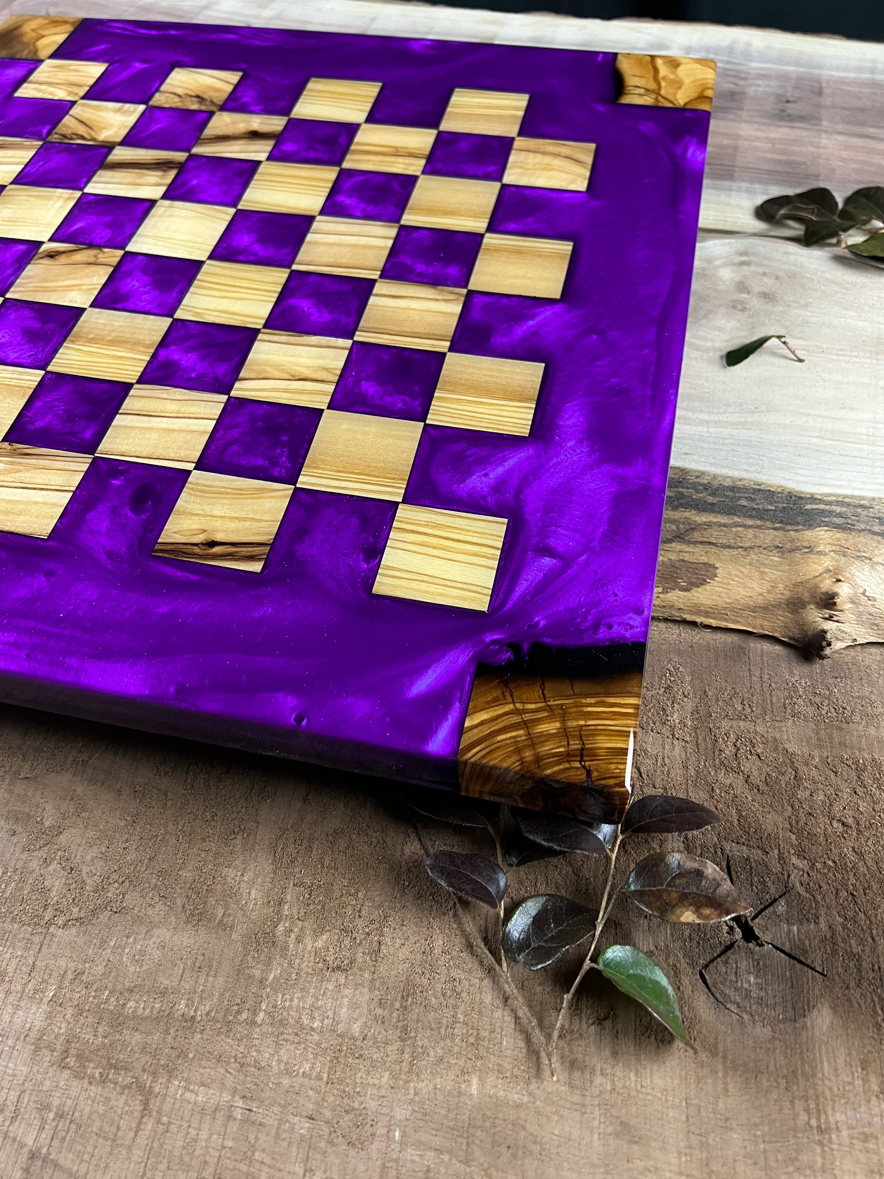 Olive Wood Resin Chess Board - Viva Oliva