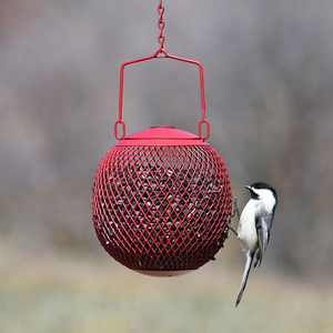 Tit Ball Holder - Feeding Column for Birds to Hang Up with Stainless Steel  Grid, Feeding Column for Tit Balls - Ecological Bird Feeding Without A Net  