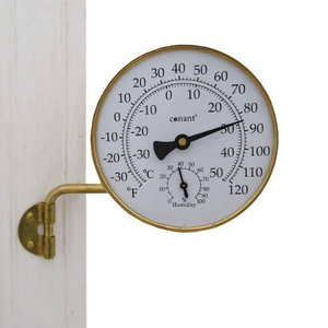 Vermont Desk Thermometer Living Finish Brass, Solid Brass Desk