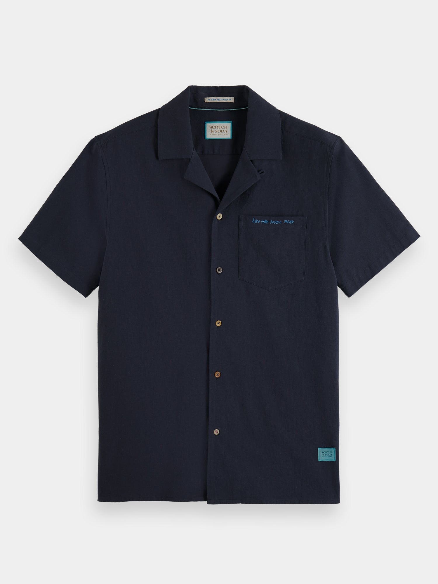 Image of Regular-fit embroidered camp shirt