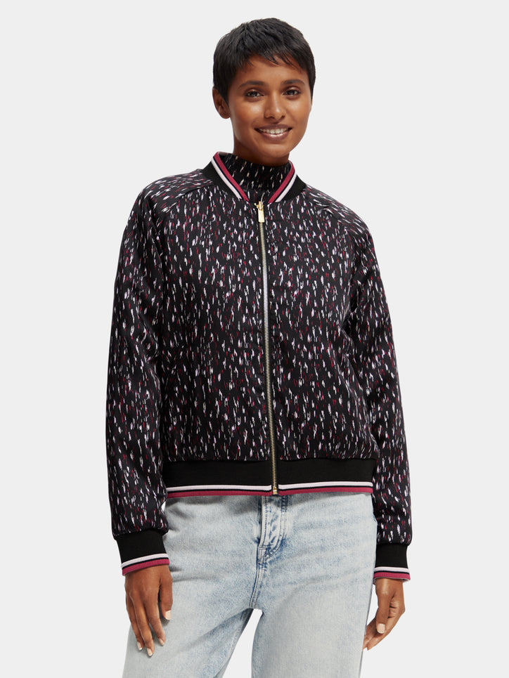 Monogram-jacquard water-repellent padded jacket with hood
