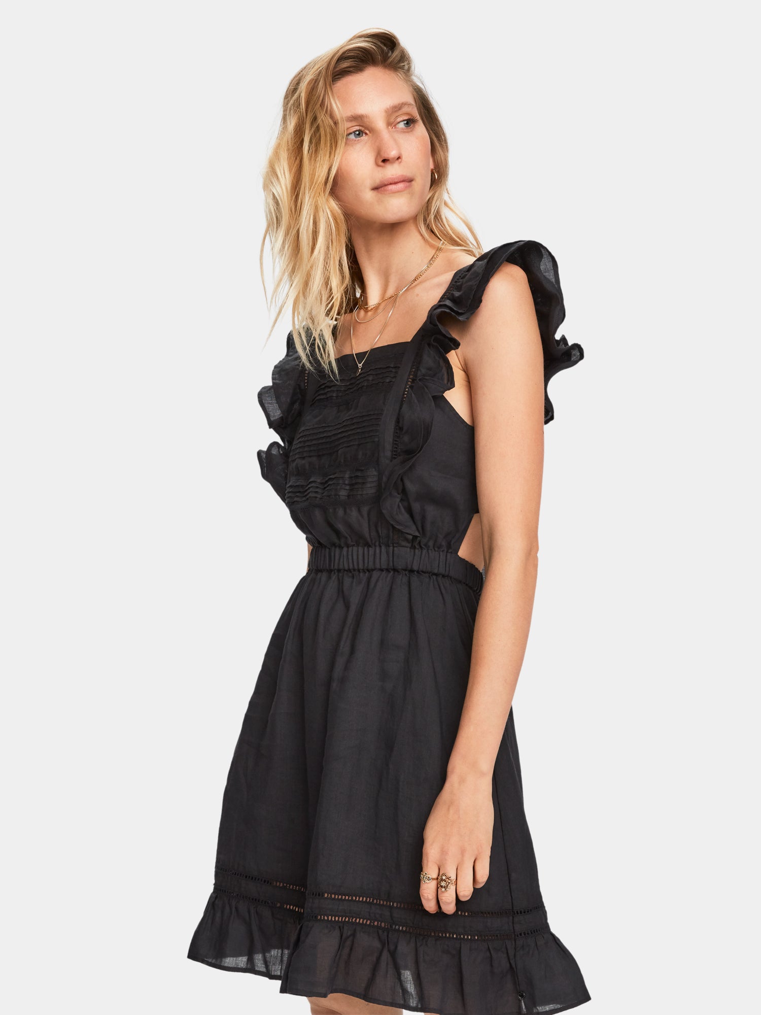 Ruffled ramie dress | Scotch & Soda AU