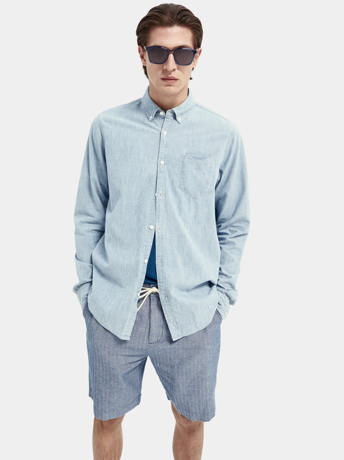 classic fit chambray shirt