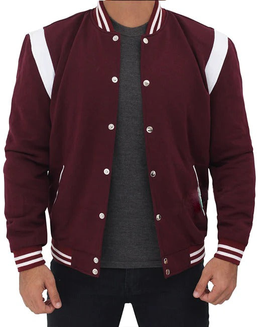 Maroon and White Letterman Jacket