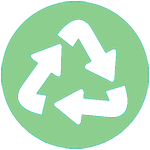 Le symbole du recyclage dans un cercle vert