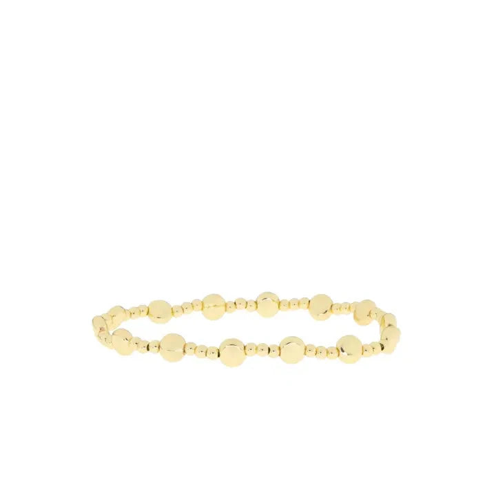 Gold 3mm Alternating Bead Ball Bracelet