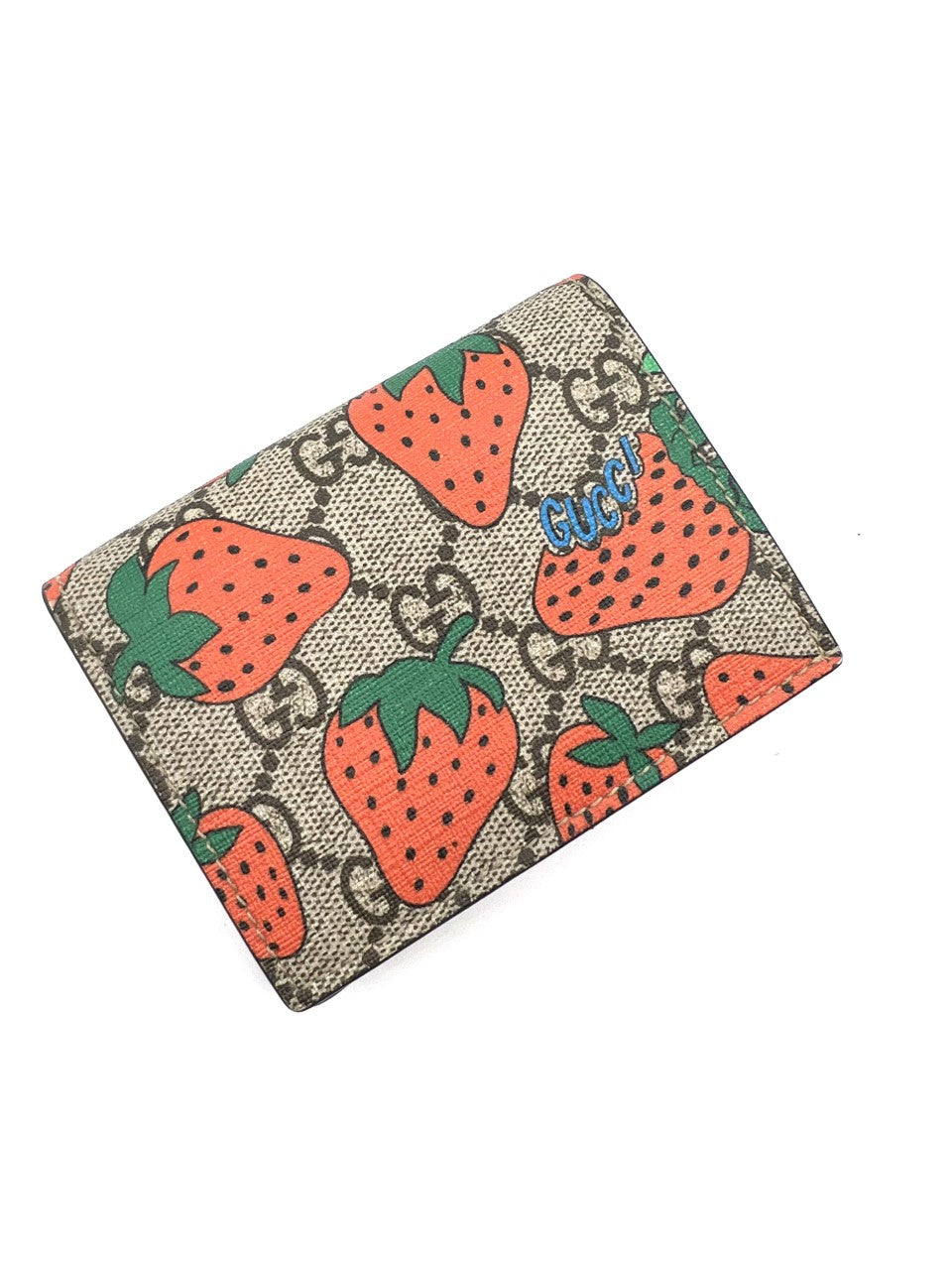 GUCCI Strawberry Printed Monogram Canvas Key Case Multicolor 573841