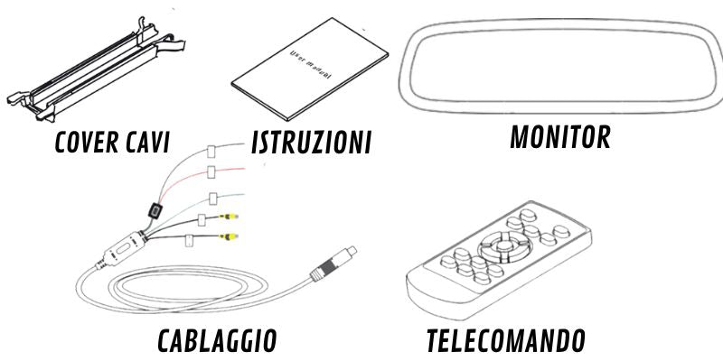 carbest monitor telecamere specchietto retrovisore inclusi confezione