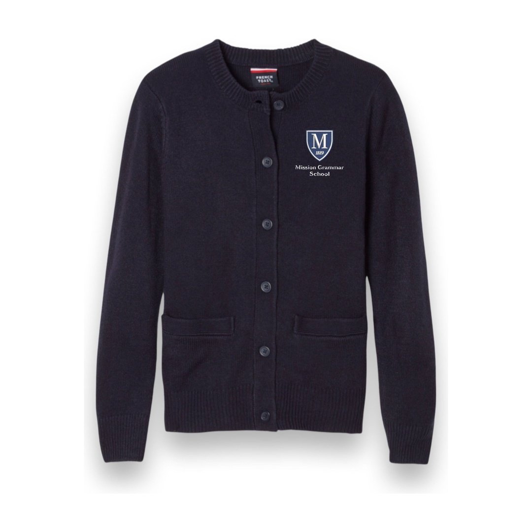 Mission Grammar Crewneck Cardigan Sweater Grades K2-3 - Girls – Metro ...