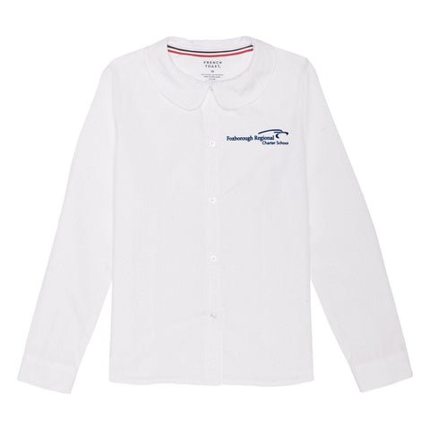 Long Sleeve Peterpan Collar Blouse with embroidered logo