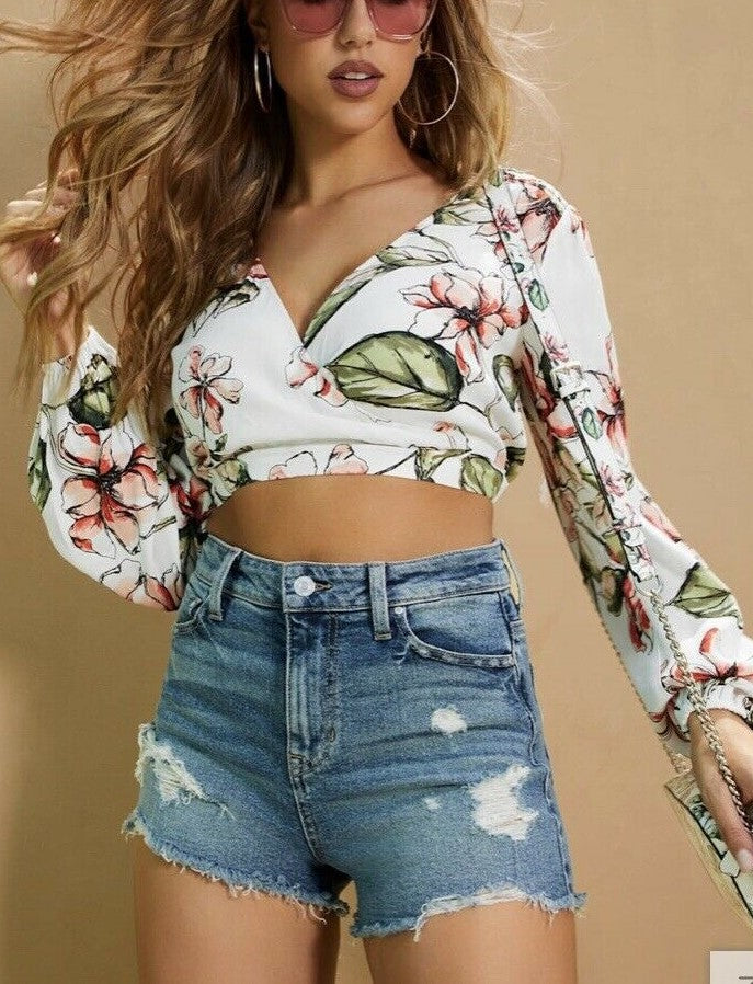 guess floral crop top