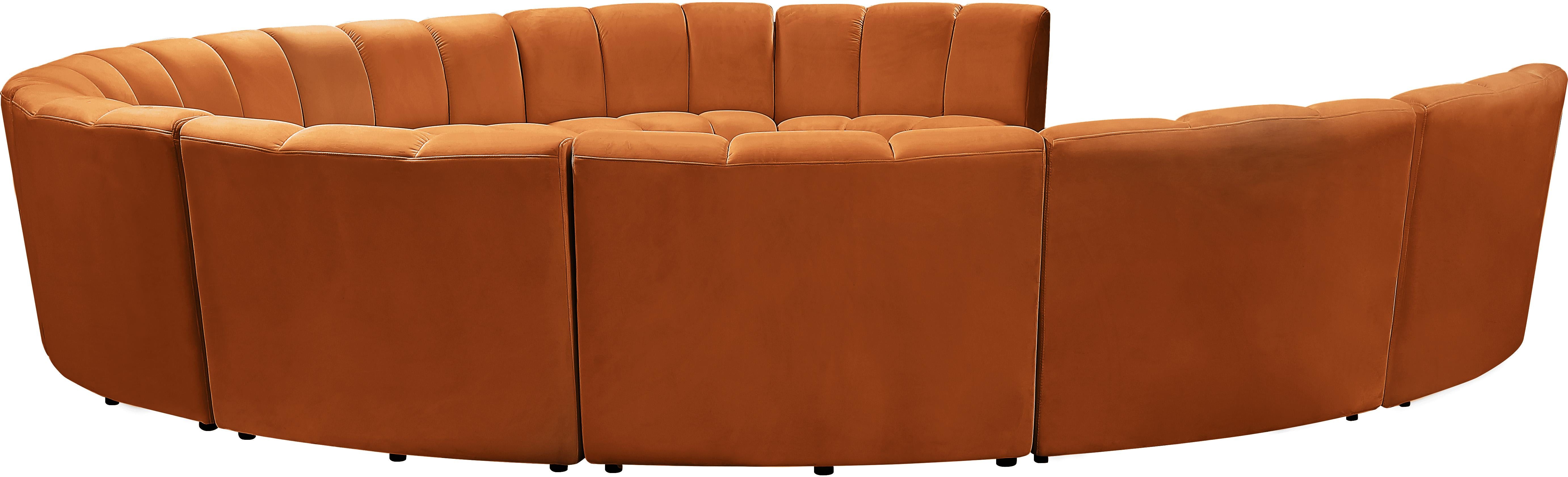 10-Piece Modular Sectional in Infinity Cognac Velvet