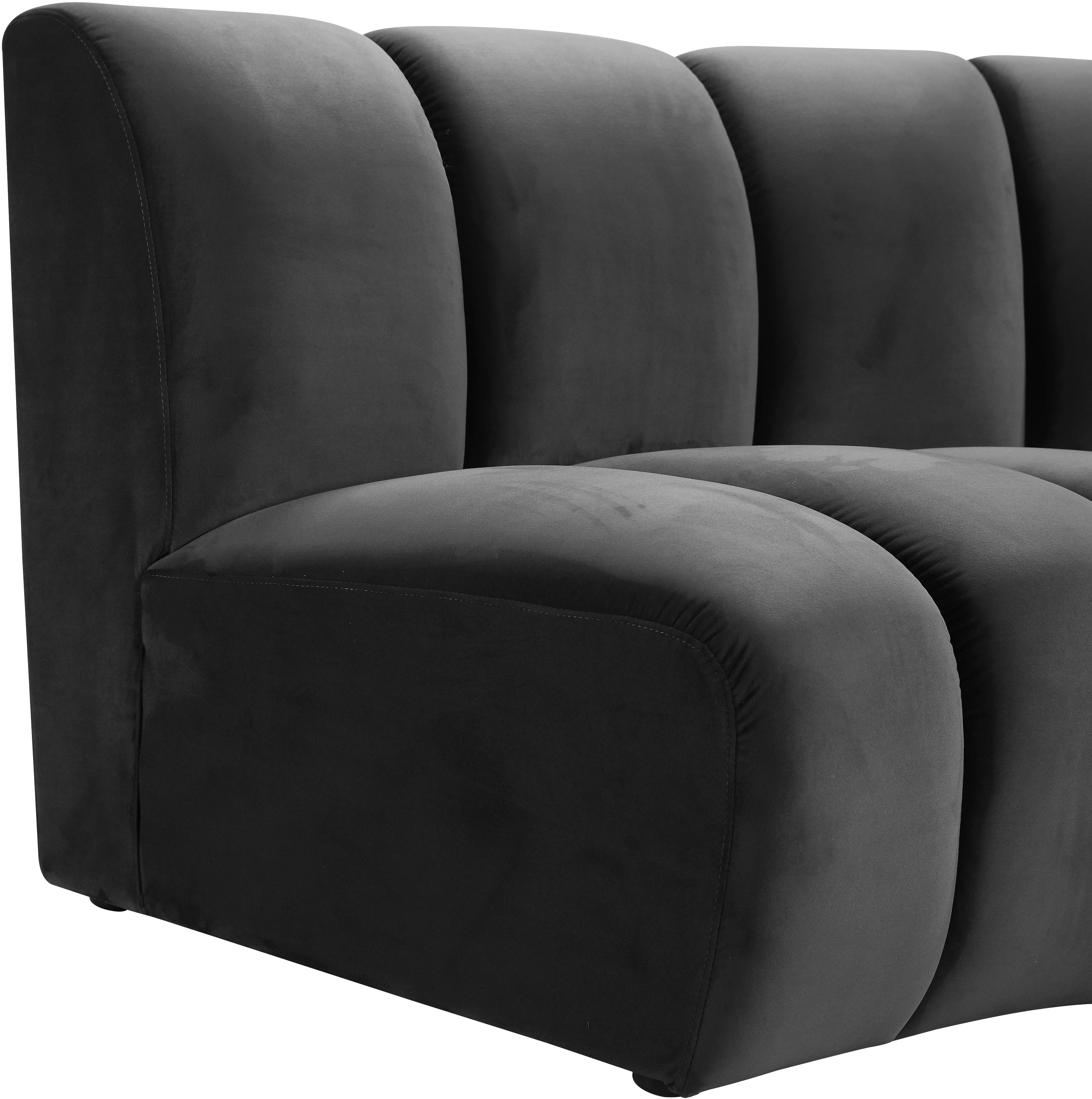 10-Piece Modular Sectional in Infinity Grey Velvet