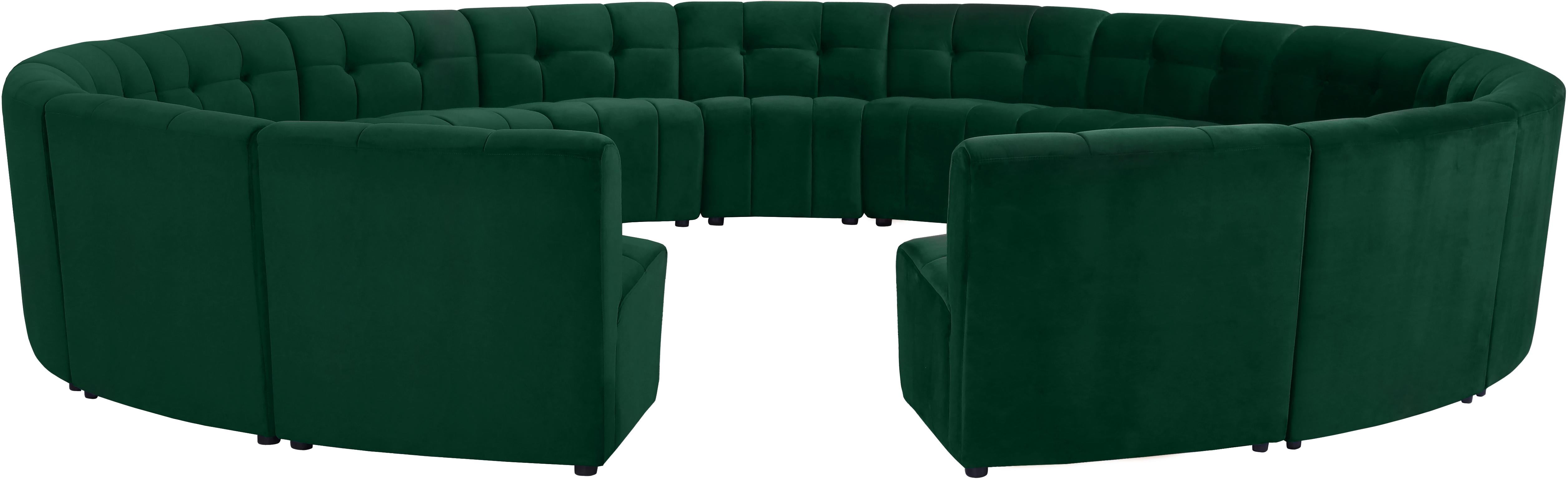 15-Piece Green Velvet Limitless Modular Sectional