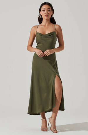 Marissa Satin Halter Neck Midi Dress – ASTR The Label