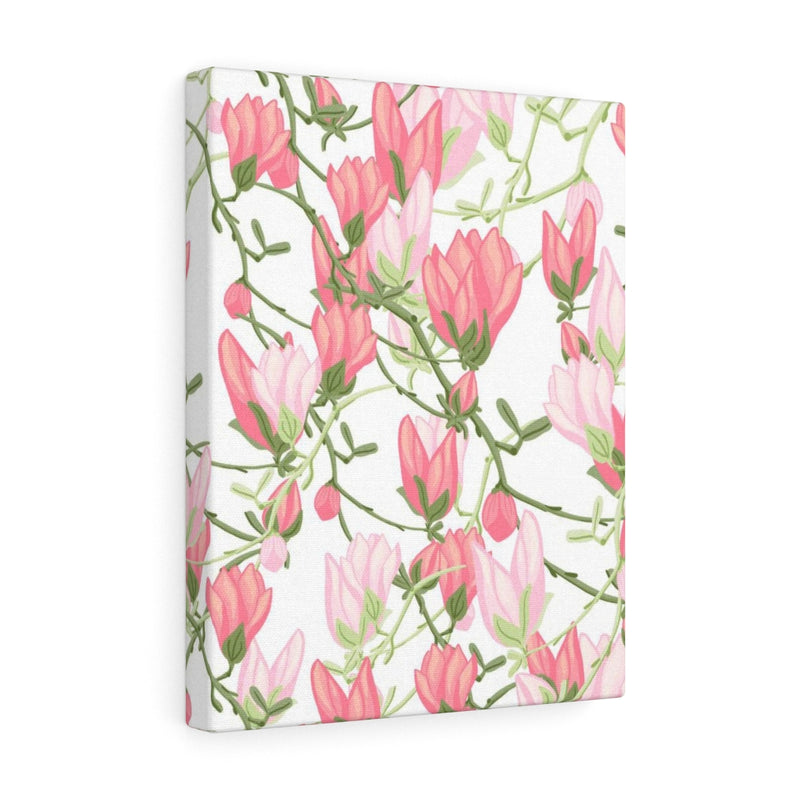 FLORAL CANVAS ART | White Pink Green