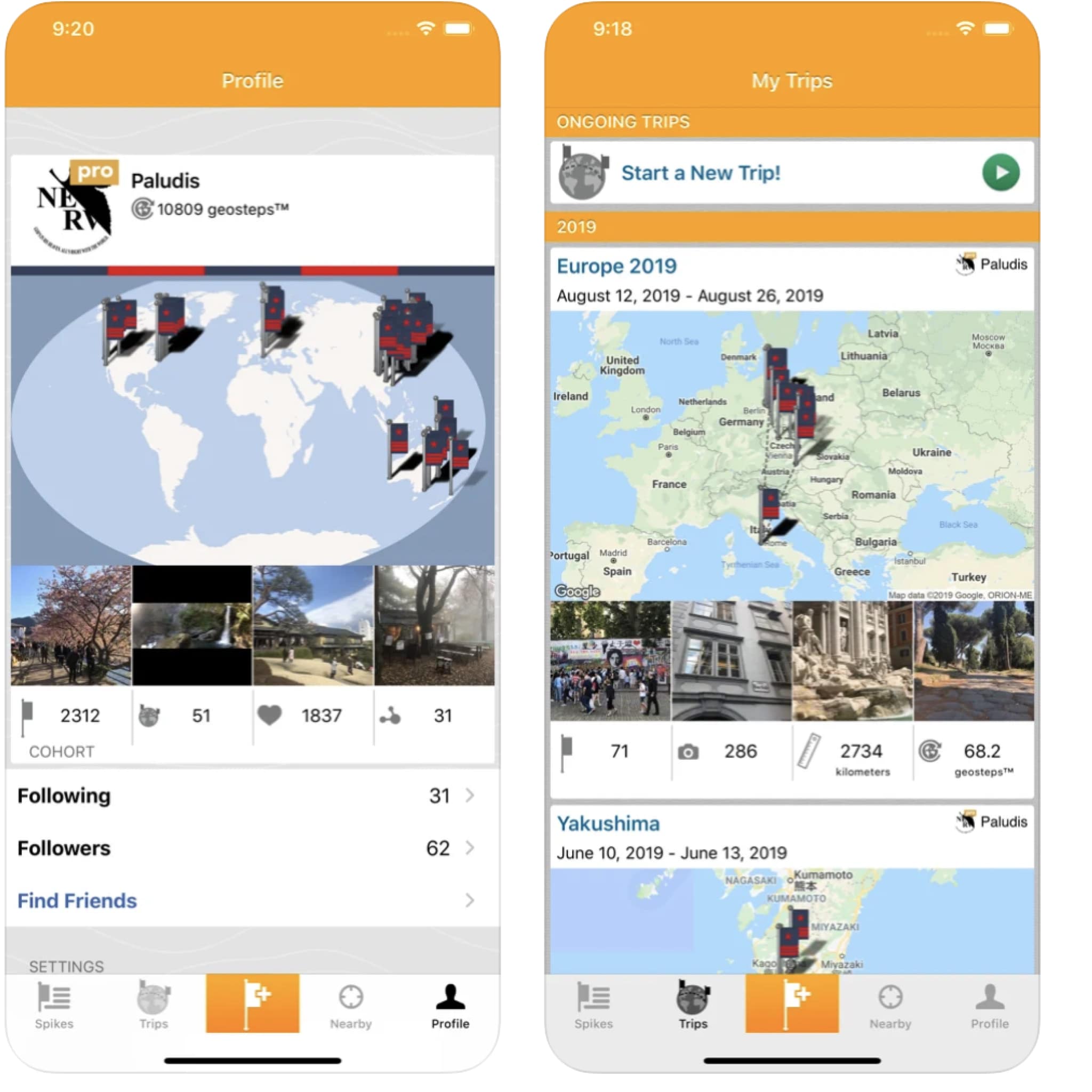 travel history app