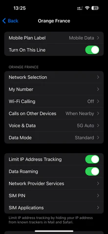 enable data roaming for Keepgo eSIM on iPhone 15