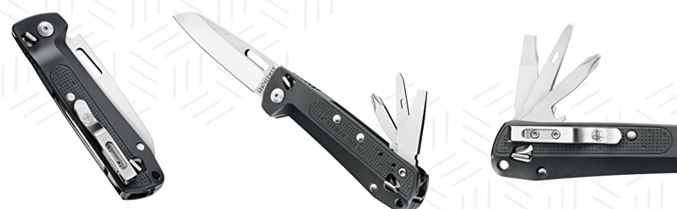 Leatherman FREE Series, Leatherman K2 Pocket Outdoor Knife & Multi Tool, EDC Compact Foldable Knife by Leatherman, 420HC Straight Blade, Pry Tool, Awl, phillips screwdriver, Buy Leatherman Tools Online in India at LightMen